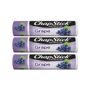 ChapStick Grape Lip Balm 0.15 Oz 3-Pack Skin Protectant Moisturizing Carded HTF